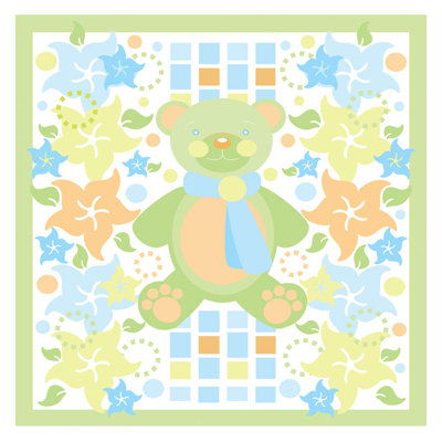 Art sur toile teddy ours et fleurs par riley riley