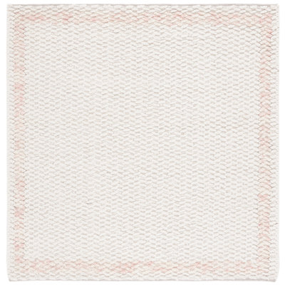Natura Hand Loomed Wool/Cotton Rug in Pink/Ivory