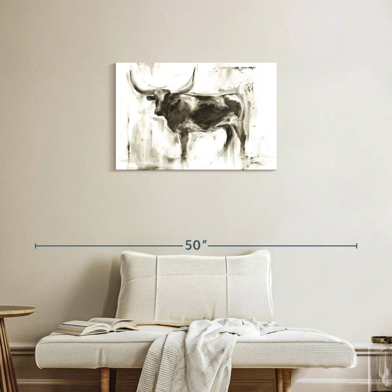 Longhorn Study I, 20" H x 30" W