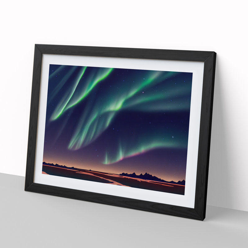 The Fancy Northern Lights - Single Picture Frame Print, 25cm H x 34cm W, Black