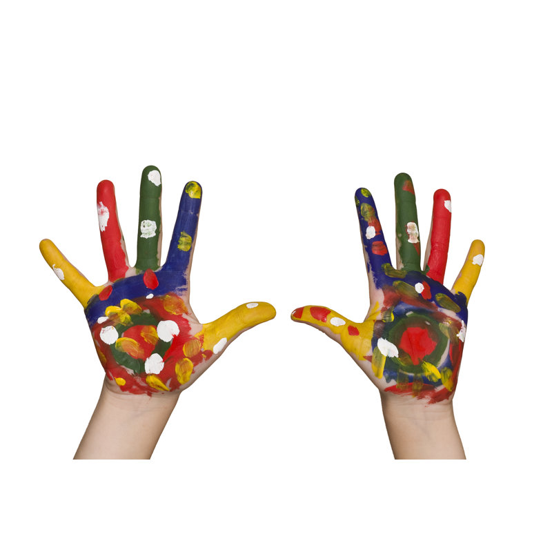 Painted Hands - Wrapped Canvas Print, 30cm H x 46cm W x 3.8cm D