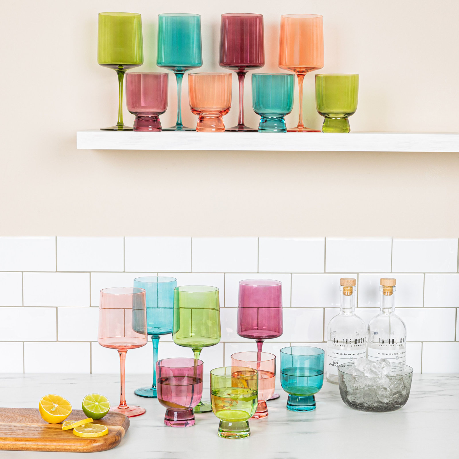 Orland Drinking Glass, Blue/Green/Red/Pink