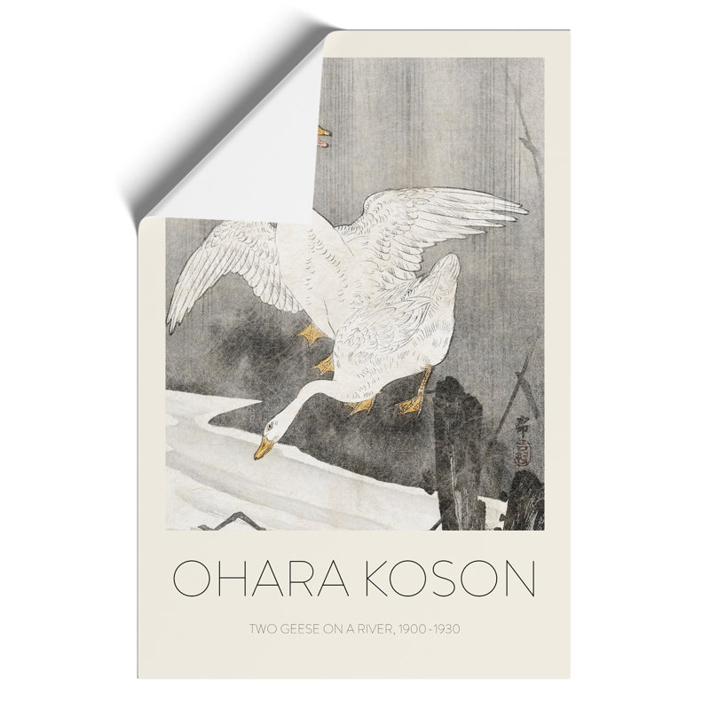 Geese At The River by Ohara Koson - No Frame Painting, 30cm H x 21cm W x 0.1cm D