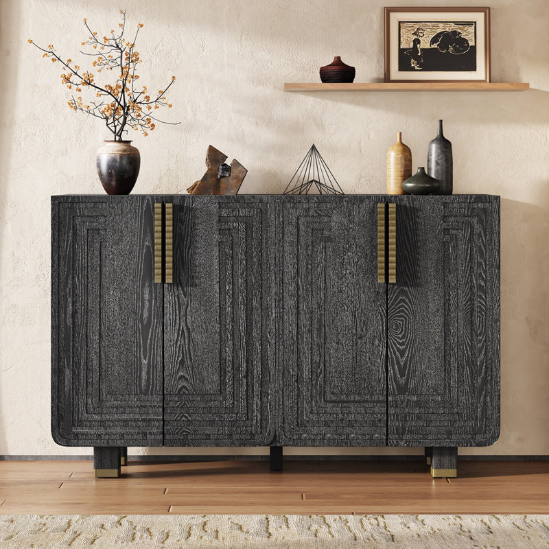 Buffet 54 "rétro avec tablettes réglables, Noir