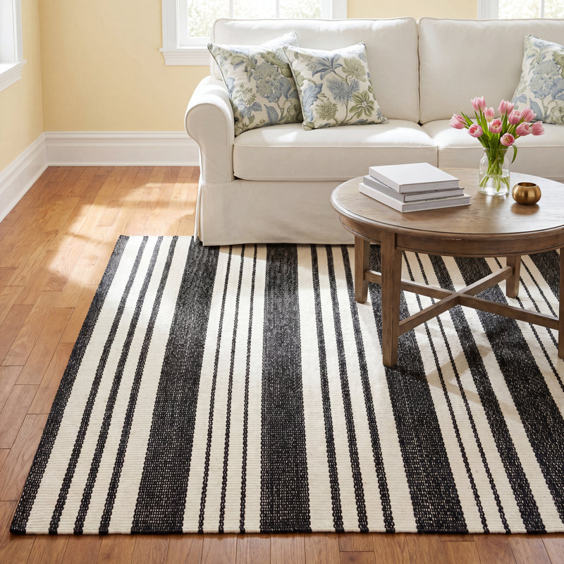 Birmingham Black Handwoven Indoor/Outdoor Rug, Runner 2'6" x 8'