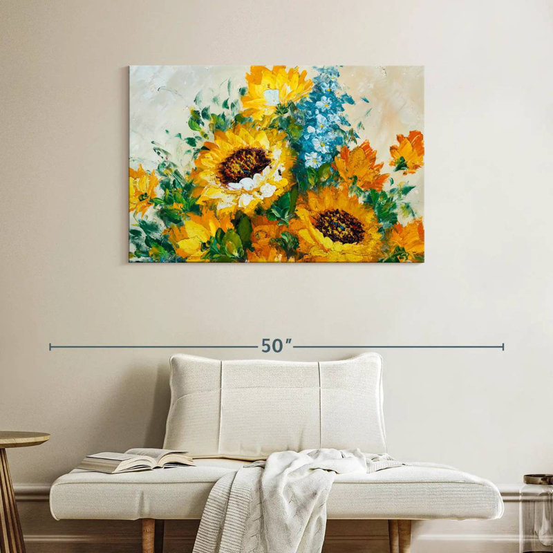 Harnek Abstract Sunflower, 26" H x 39" W