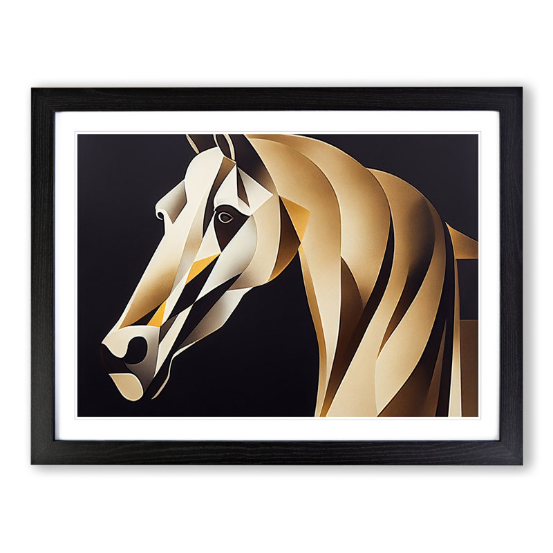 Enchanting Horse - Single Picture Frame Print, 34cm H x 46cm W x 2cm D, Black Framed