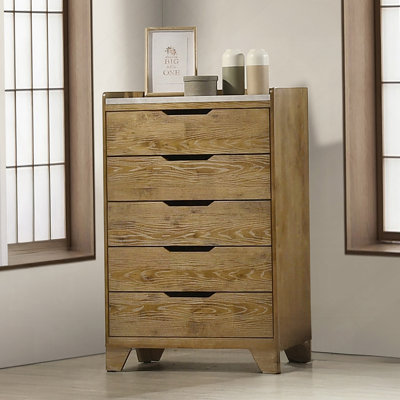 Commode verticale avec 5 tiroirs de rangement pour la chambre à coucher