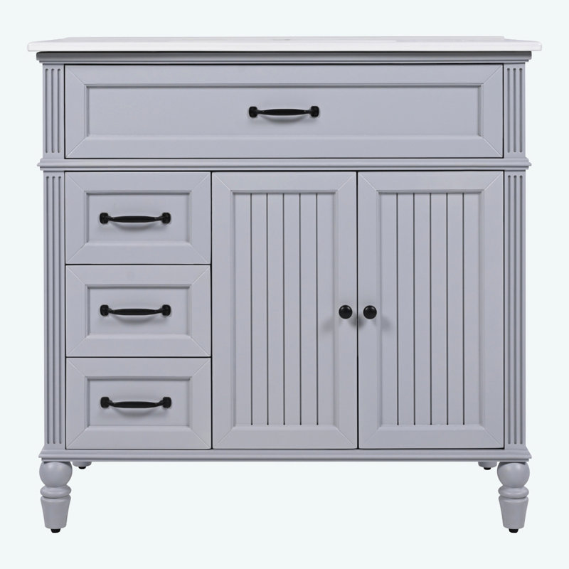 36" Bathroom Vanity with Sink, Gray