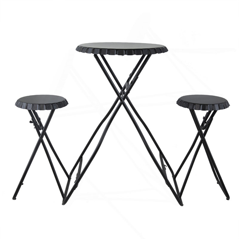 Table d'appoint avec deux sièges 57,5 po x 23,6 po x 39,8 po noir