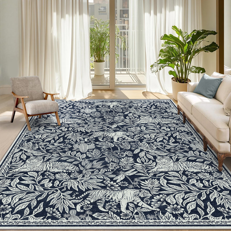 Animal Print Machine Washable Rug for Living Room Indoor Carpet for Home Decor Aesthetic Non-Slip Modern Rug for Bedroom Dining Room Office Nursery Playroom Teen Dorm