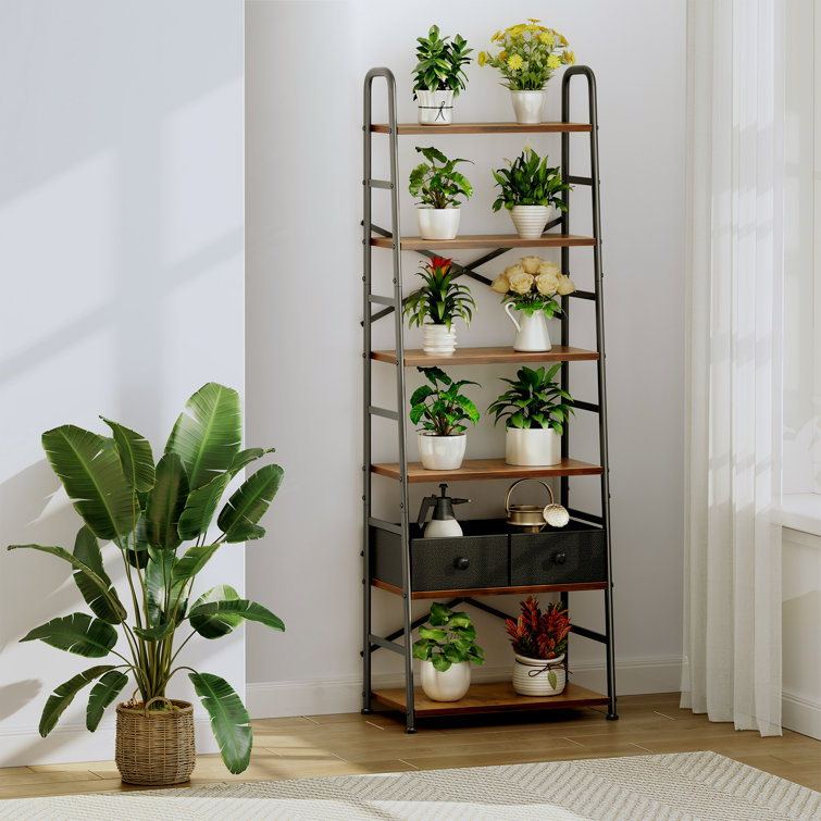 69.7''H Ladder Bookcase, 6 Layer Etagere Bookshelf for Living Room, Home Office