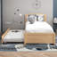 Lit plateforme simple en bois massif avec lit gigogne-1392886414