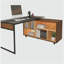 Techni Mobili L-Shape Corner Desk with Multiple Storage, Oak