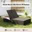 76 po L x 43 po Chaise longue de patio en rotin avec auvent pour personnes doubles W PE