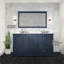 Meuble-lavabo double 60 po X P 22 po D, avec plateau en quartz blanc pour la maison-545972972