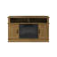 Meuble télé 44,5 po avec foyer électrique - console multimédia avec armoire de rangement, télécommande, chaleur réglable et flammes DEL (grain de bois brun)