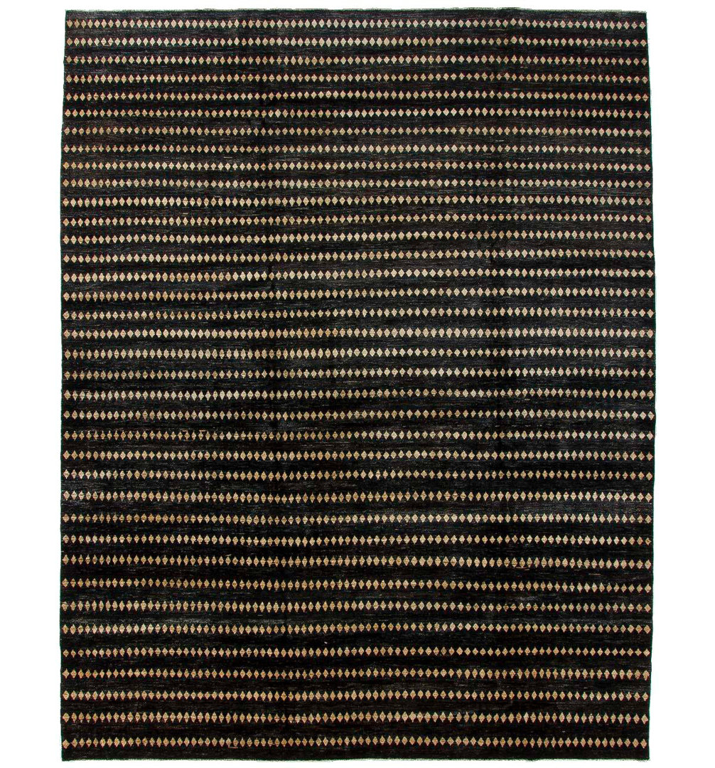 Handwoven Wool Black Rug