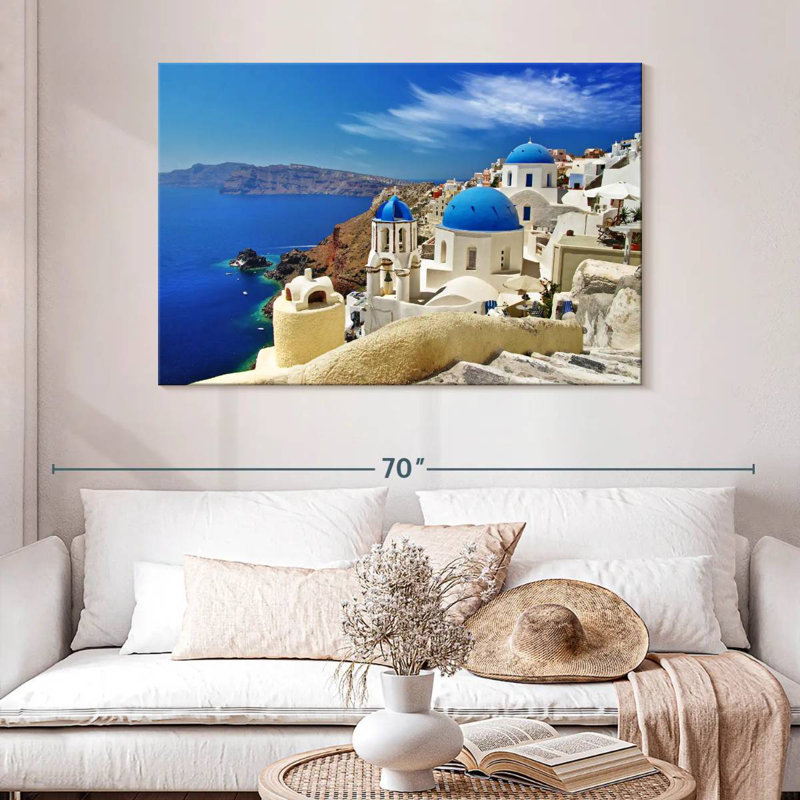 Ravi Santorini Cliffside Caldera, 32" H x 48" W
