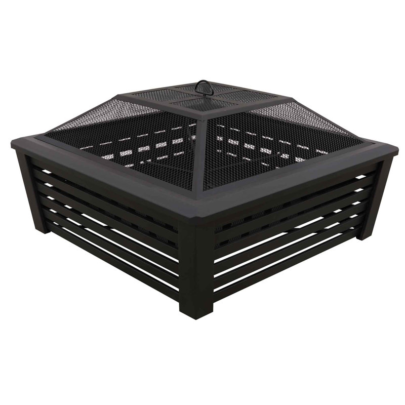 Holguin Square Steel Wood Burning Fire Pit