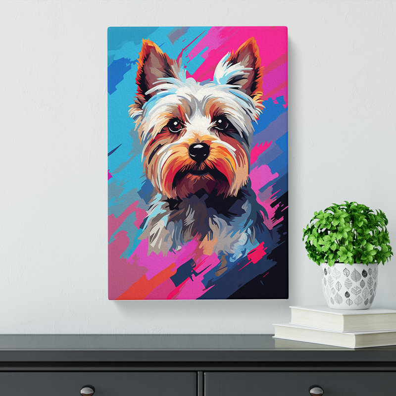 Yorkshire Terrier Colour Field No.3 - Wrapped Canvas