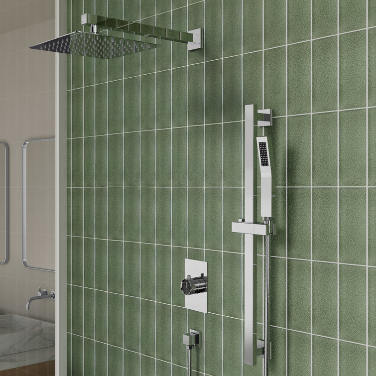 RainfallCascade 10" Pressure Balanced Slide Bar  Shower System with Rough-In Valve