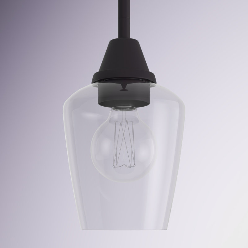 Luminaire suspendu en pot 1 lumière Carletha, Noir