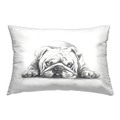 Coussin Stupell Industries Bulldog Puppy Naptime Design par Lindsay Kivi