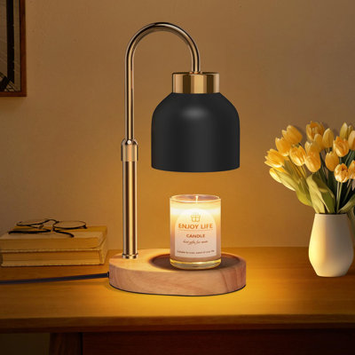 Candle Warmer Lamp With Dimmer Adjustable Height, 2/4/8H Timer,Vintage Home Decor For Scented Jar With 2 Bulbs