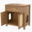 Armoire décorative en bois, boîte à litière pour chat, meubles cachés pour litière avec portes à griffes et tiroir de rangement-943280193