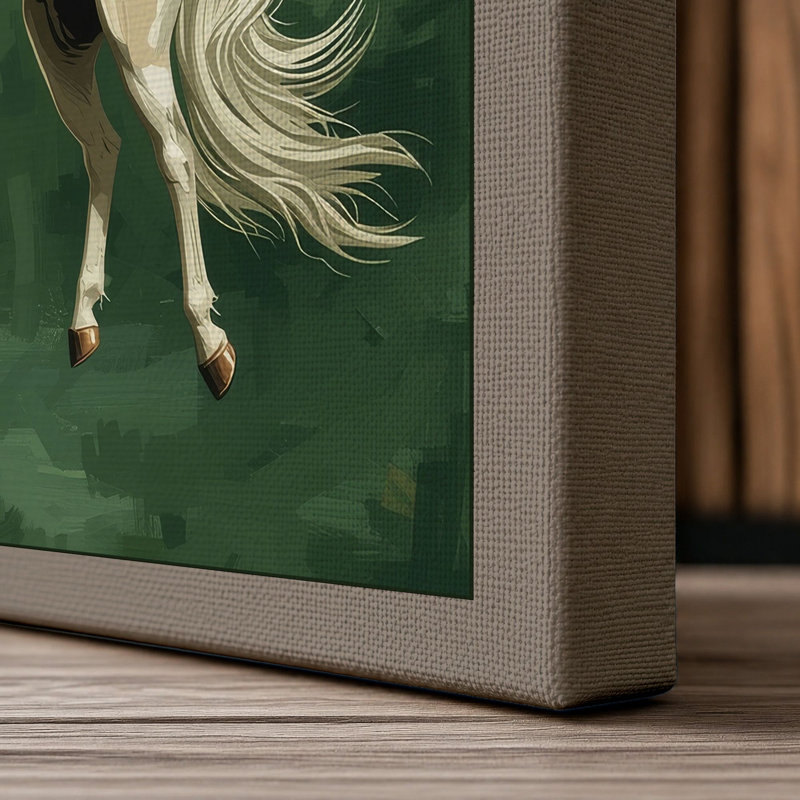 Classical Pegasus Japandi - Wrapped Canvas, 24x16 - 61.0 x 40.6 cm, Taupe Border