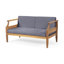 Mobilier d'extérieur en bois avec finition et déversement - table basse avec coussins gris foncé