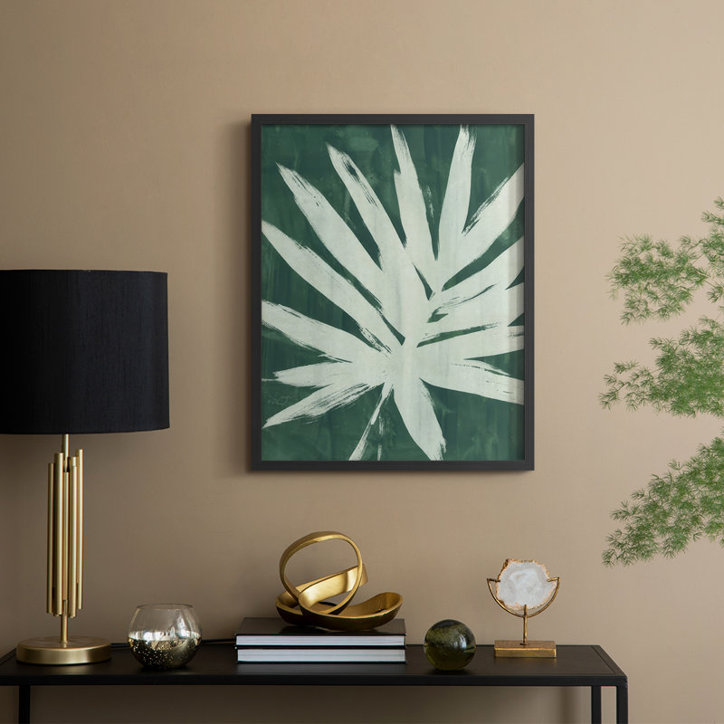 «Water Palm Fossil IV», reproduction encadrée - bois massif, H 30 po x l 24 po, Noir
