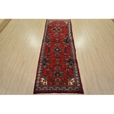 Vintage Tribal Runner 3’7” X 9’4” Red Wool Hand-Knotted Oriental Rug