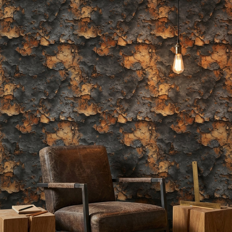Papier peint texturé mural industriel rustique