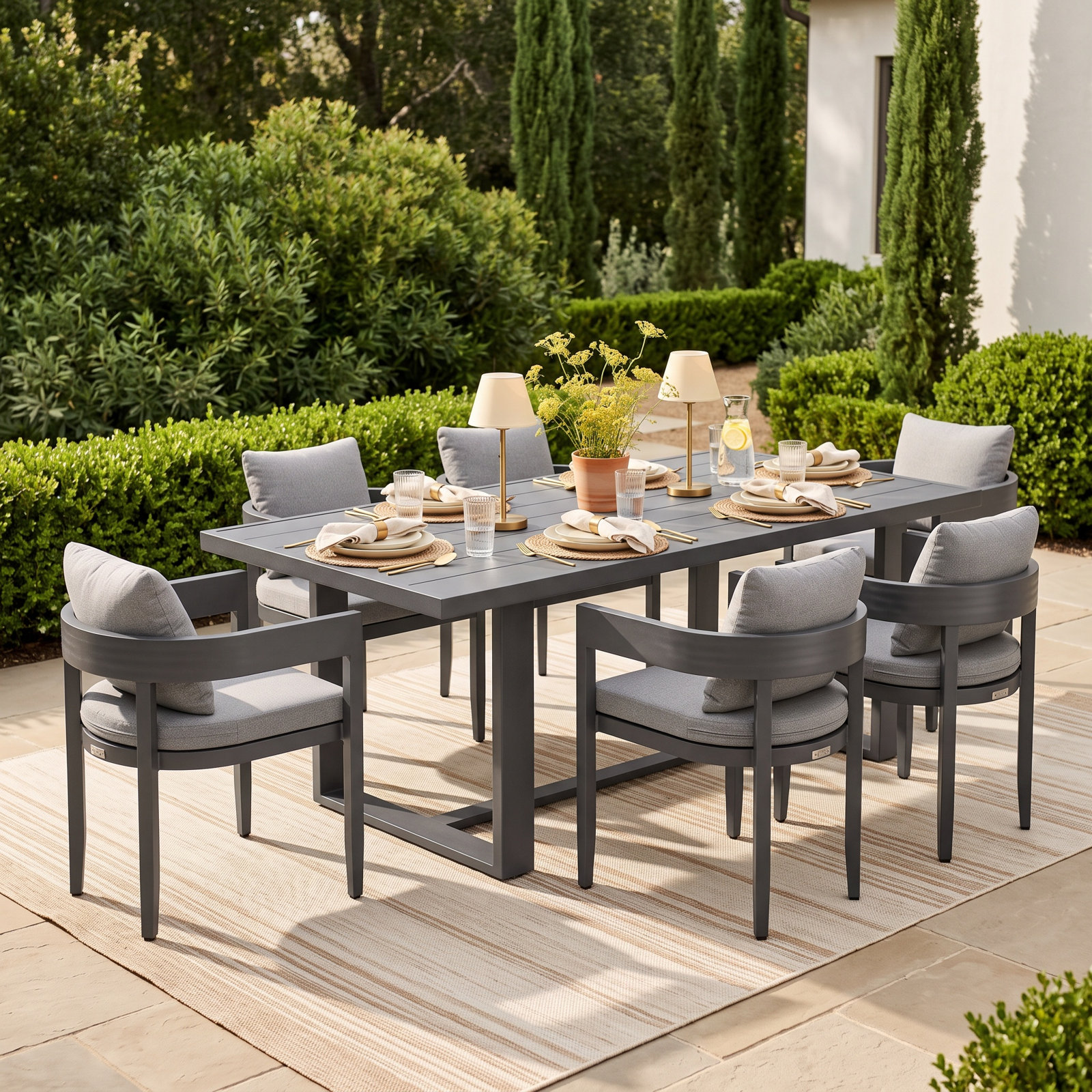Ceion 39" Patio Dining Set, 6