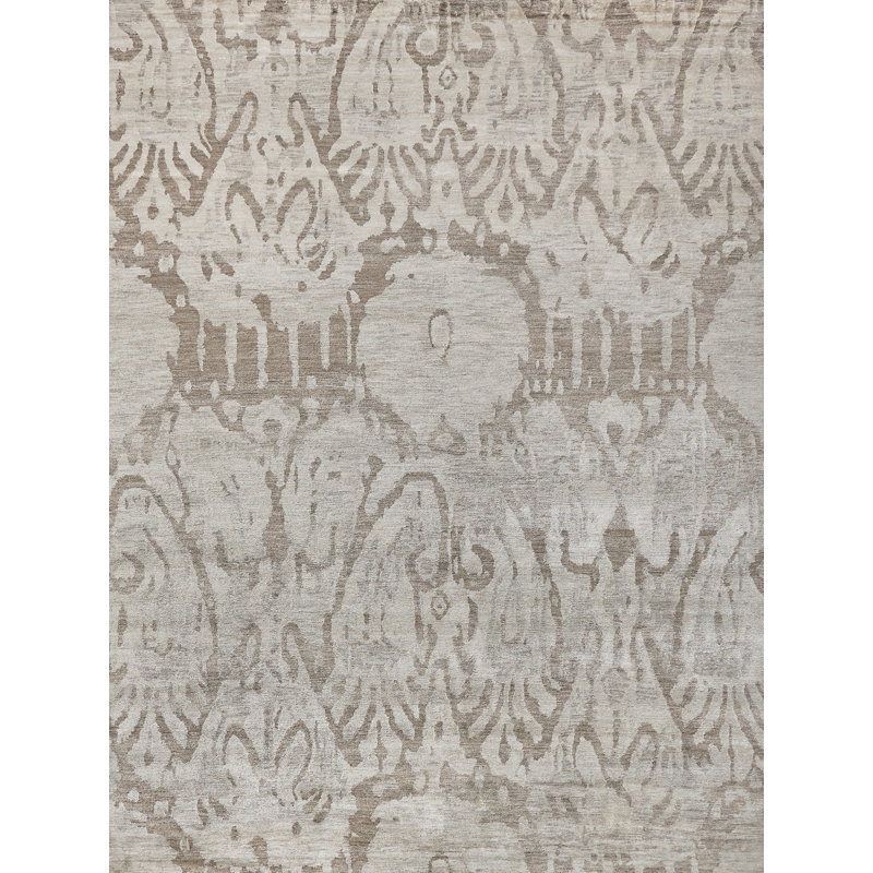 Antique'd Damask Area Rug, Rectangle 14' x 18'