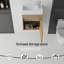 Meuble-lavabo flottant avec lavabo, porte à fermeture en douceur, lavabo en céramique, contreplaqué-419098190