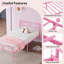 Structure de lit simple en métal, sommier plateforme avec tête et pied de lit, rangement sous le lit, support en lattes d'acier robuste, rose-1409374743