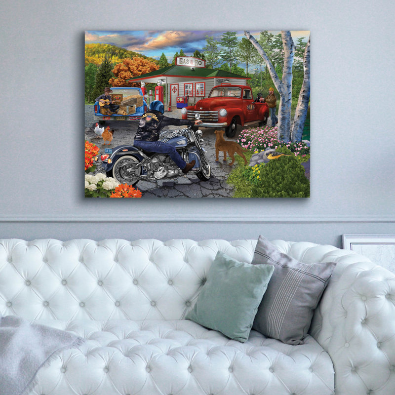 «American Roadside» par Bigelow, illustrations sur toile, H 40 po x l 54 po x P 1,5 po