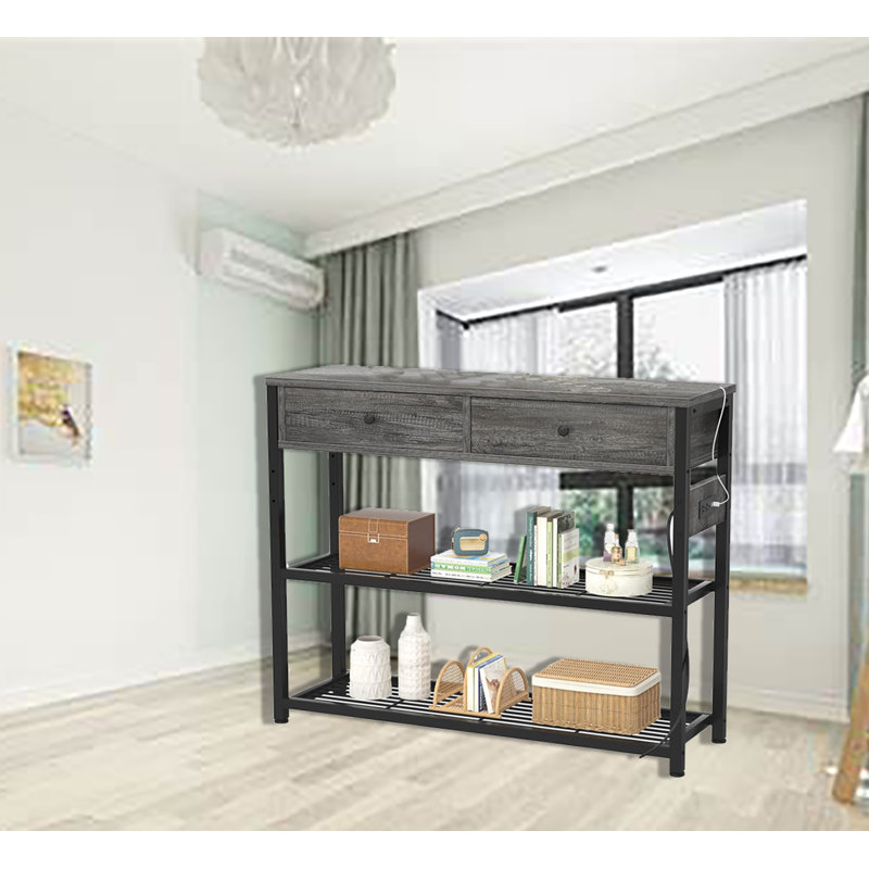 Narrow Sofa Table With Storage Rack