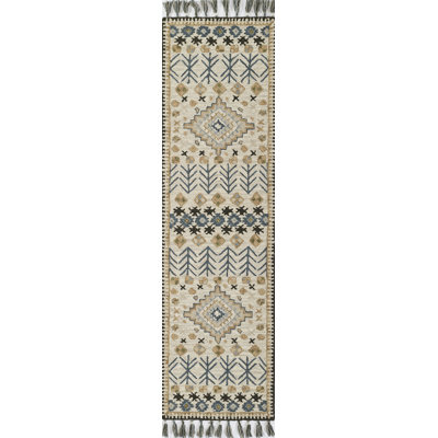Tapis beige / noir en laine touffeté à la main Anine Southwestern
