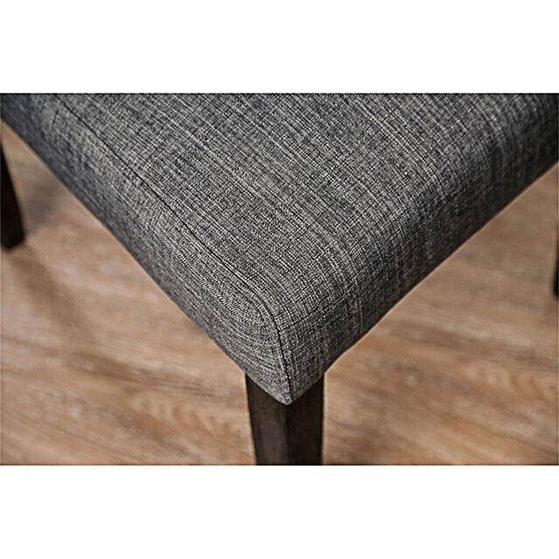 Chaise de salle à manger rembourrée (ensemble de 2), Gris foncé
