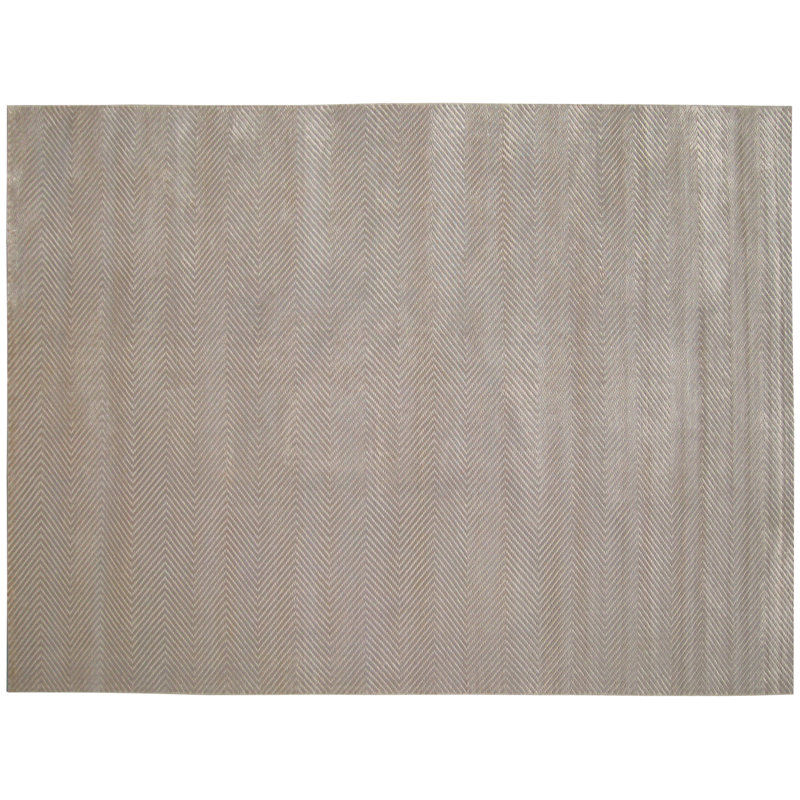 Honeycomb Chevron Area Rug in Silver, Rectangle 12' x 15'