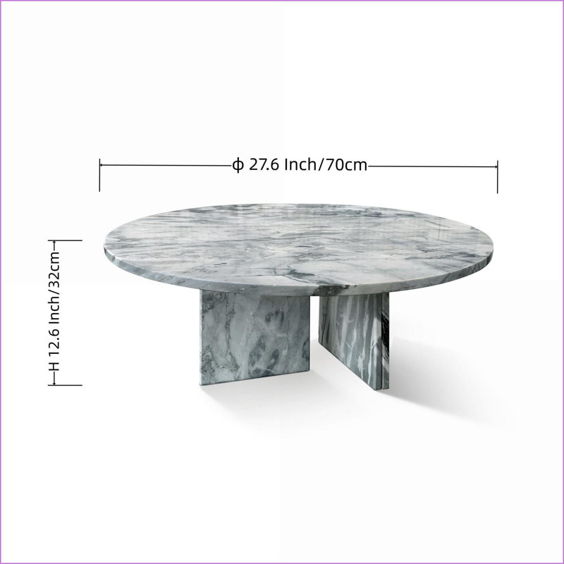 Ensemble de tables basses en marbre bleu gris naturel pour le salon Personnage unique, Gris
