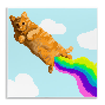 «Flying Rainbow Pixel Cat», art mural par June Erica Vess