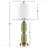 Table Lamp - Modern Faceted Green Glass Table Lamp with White Fabric Shade