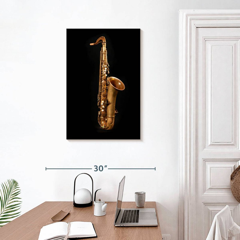 Saxophone laiton Abarca, H 30 po x l 20 po