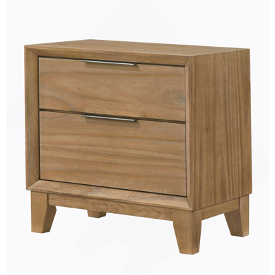 Nightstand, Wooden Side Table With 2 Drawers For Home