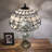 Simonson Tiffany Table Lamp Stained Glass Shade And Base Baroque Style Lavender LED Bulbs -191411574-157906704